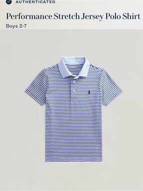 Polo by Ralph Lauren Boys' Blue and White Striped Polo